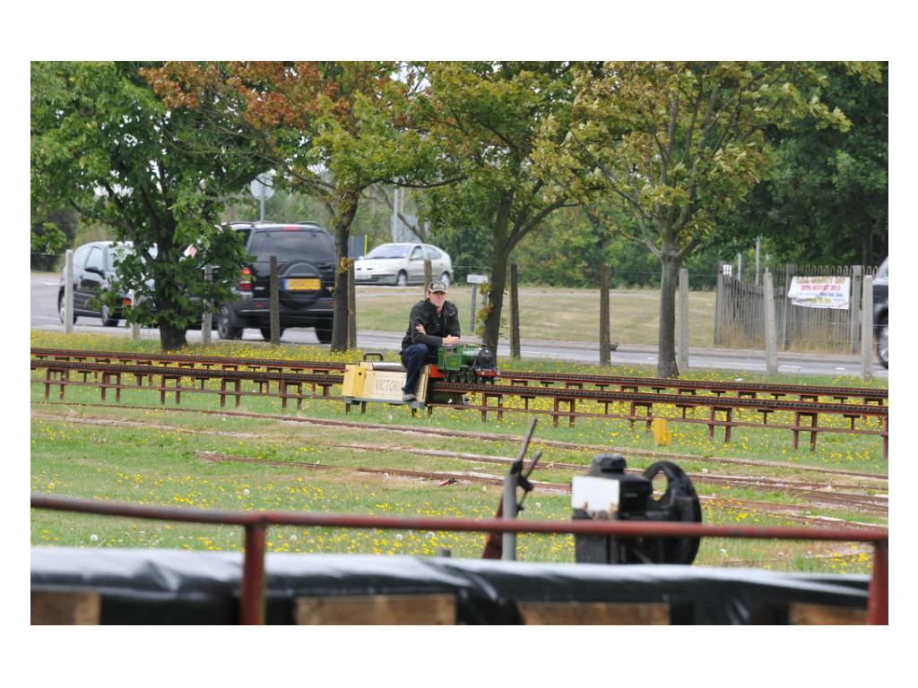 Looking over the safety rail looking towards the roundabout.